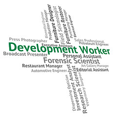 Image showing Development Worker Shows White Collar And Advance