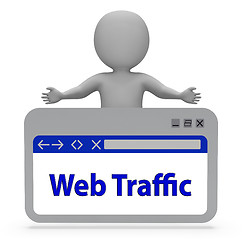 Image showing Web Traffic Webpage Represents Optimize Website 3d Rendering