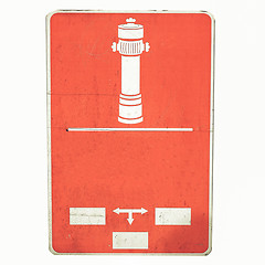 Image showing Vintage looking Fire hydrant sign