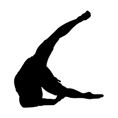 Image showing Black Silhouettes breakdancer on a white background