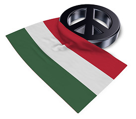 Image showing peace symbol and flag of hungary - 3d rendering