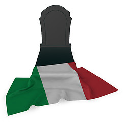 Image showing gravestone and flag of italy - 3d rendering