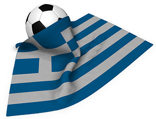 Image showing soccer ball and flag of greece - 3d rendering