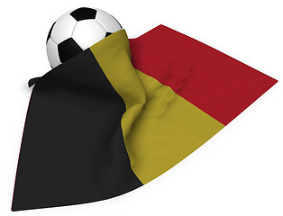 Image showing soccer ball and flag of belgium - 3d rendering