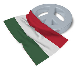 Image showing peace symbol and flag of hungary - 3d rendering