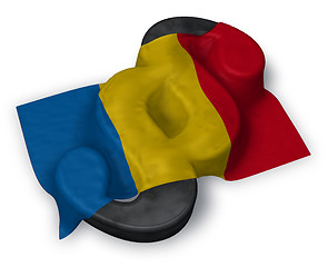 Image showing paragraph symbol and flag of romania - 3d rendering