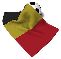 Image showing soccer ball and flag of belgium - 3d rendering