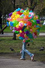 Image showing Many colourful air baloons
