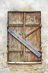 Image showing abandoned grunge cracked stucco wall