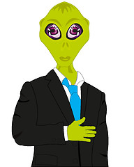 Image showing Extraterrestrial being in black suit