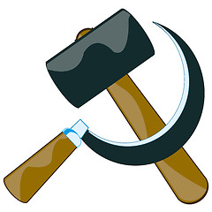 Image showing Sickle and hammer on white