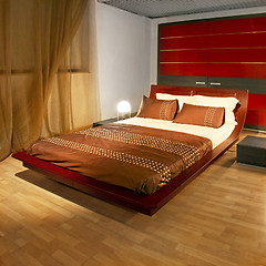 Image showing Bedroom in red