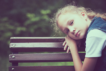 Image showing Portrait of sad little girl