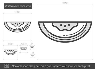 Image showing Watermelon line icon.