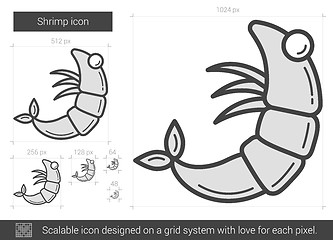 Image showing Shrimp line icon.