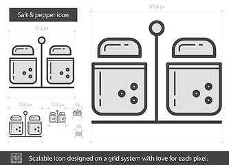 Image showing Salt and pepper line icon.