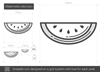 Image showing Watermelon line icon.