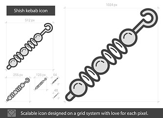 Image showing Shish kebab line icon.