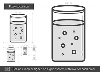 Image showing Fizzy soda line icon.