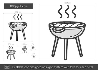 Image showing BBQ grill line icon.