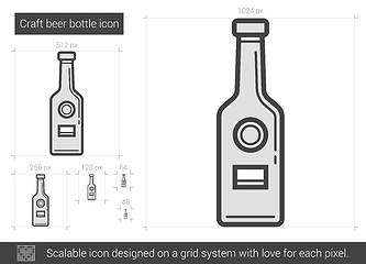 Image showing Craft beer bottle line icon.