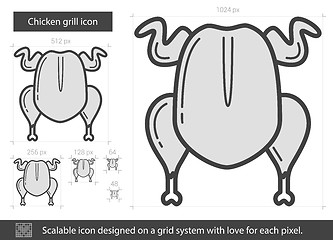 Image showing Chicken grill line icon.