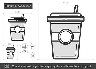 Image showing Takeaway coffee line icon.