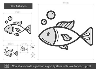 Image showing Raw fish line icon.