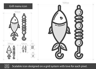 Image showing Grill menu line icon.