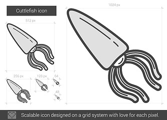 Image showing Cuttlefish line icon.