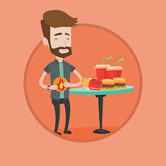 Image showing Man suffering from heartburn vector illustration.