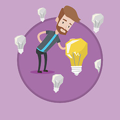 Image showing Man having business idea vector illustration.