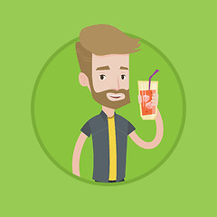 Image showing Man drinking cocktail vector illustration.