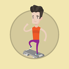 Image showing Man exercising on steeper vector illustration.