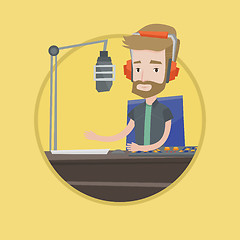 Image showing Male dj working on the radio vector illustration