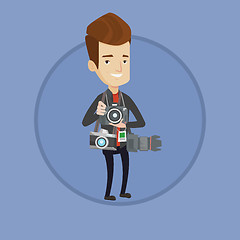 Image showing Paparazzi taking photo vector illustration.