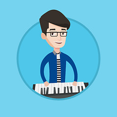 Image showing Man playing piano vector illustration.