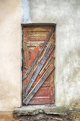 Image showing abandoned grunge cracked stucco wall