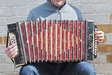 Image showing man playing concertina