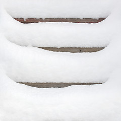 Image showing stairway covered with snow