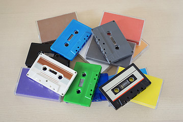 Image showing Retro audio tapes on the table