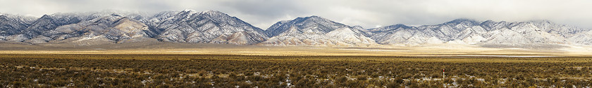 Image showing Winter Landscape Panoramic Mount Agusta Range Central Nevada