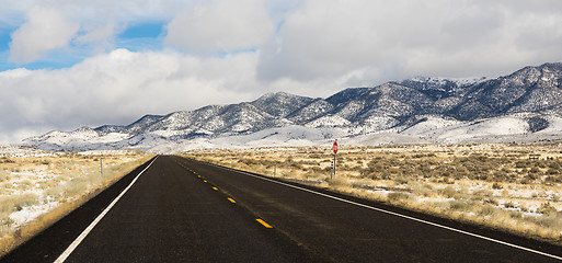 Image showing Winter Landscape Panoramic Mount Augusta Range Central Nevada Hi