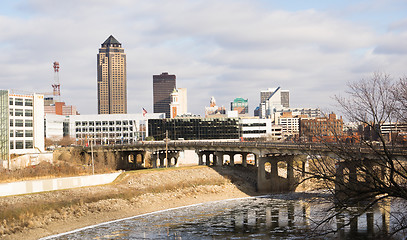 Image showing Downtown Des Moines Iowa Midwest Big City