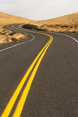 Image showing Open Road Scenic Journey Two Lane Blacktop Highway
