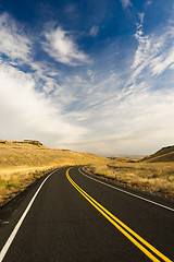 Image showing Open Road Scenic Journey Two Lane Blacktop Highway