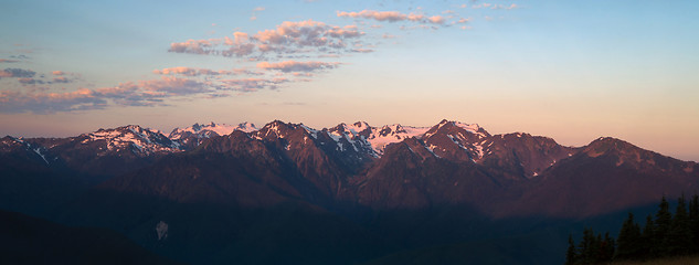 Image showing Olympic Mountains National Park Sunrise Hurricane Ridge