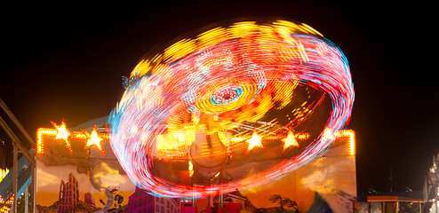 Image showing Local State Fair Carnival Ride Long Exposure