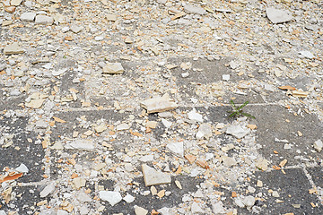Image showing Construction debris on the pavement