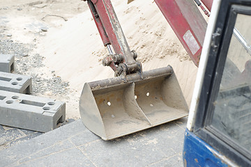 Image showing Excavator at building site